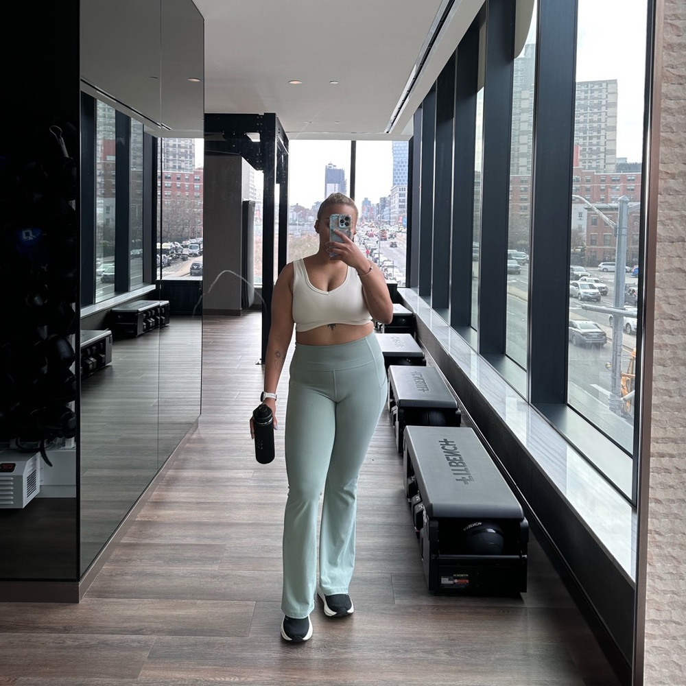 Women's Mint Green Flared Pants